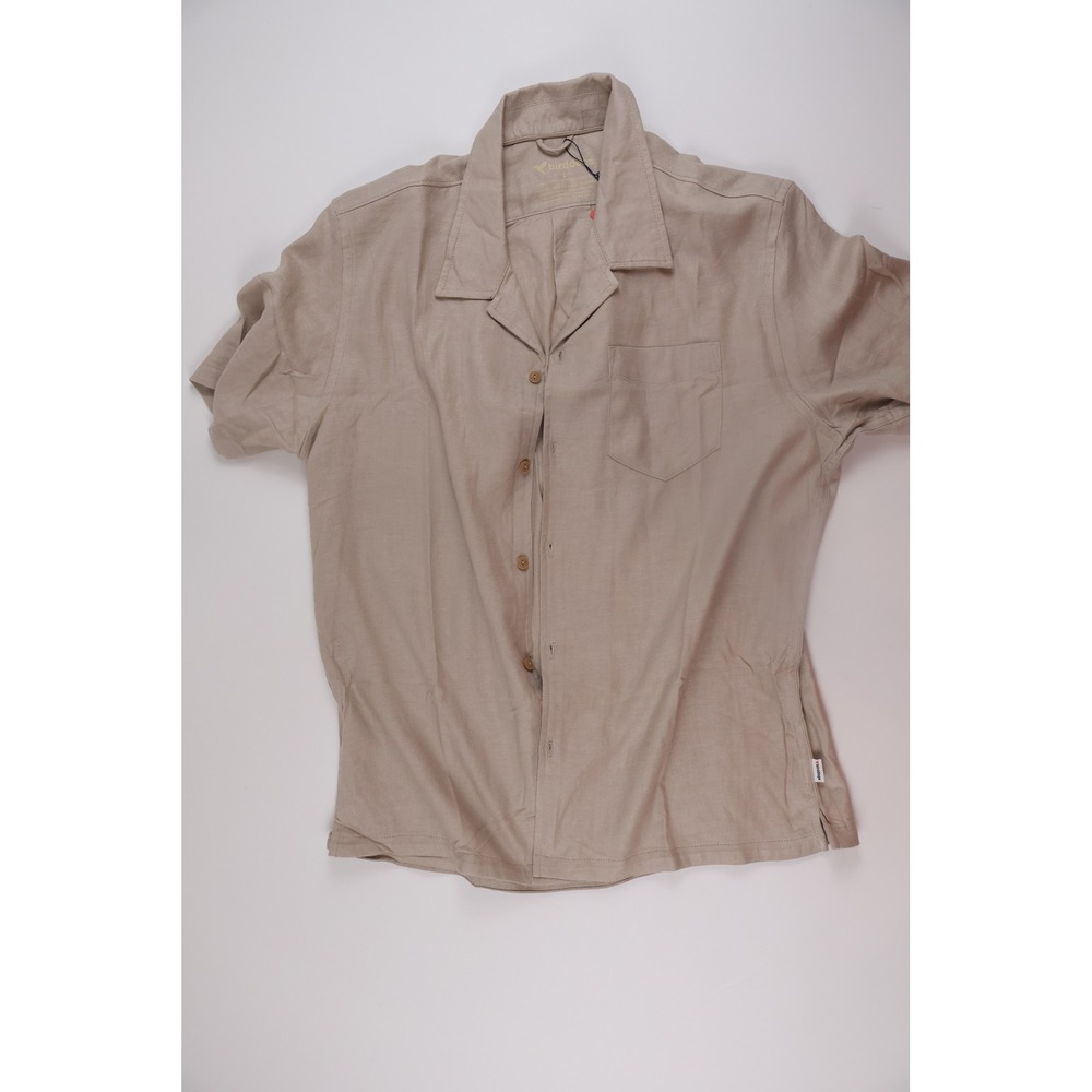 Birddogs Mens Shirt Tech Linen Beige Solid Large NWT